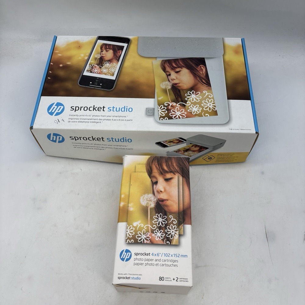 HP Sprocket Studio Digital Bluetooth Laser Photo Printer 4x6" Pictures (3MP72A)